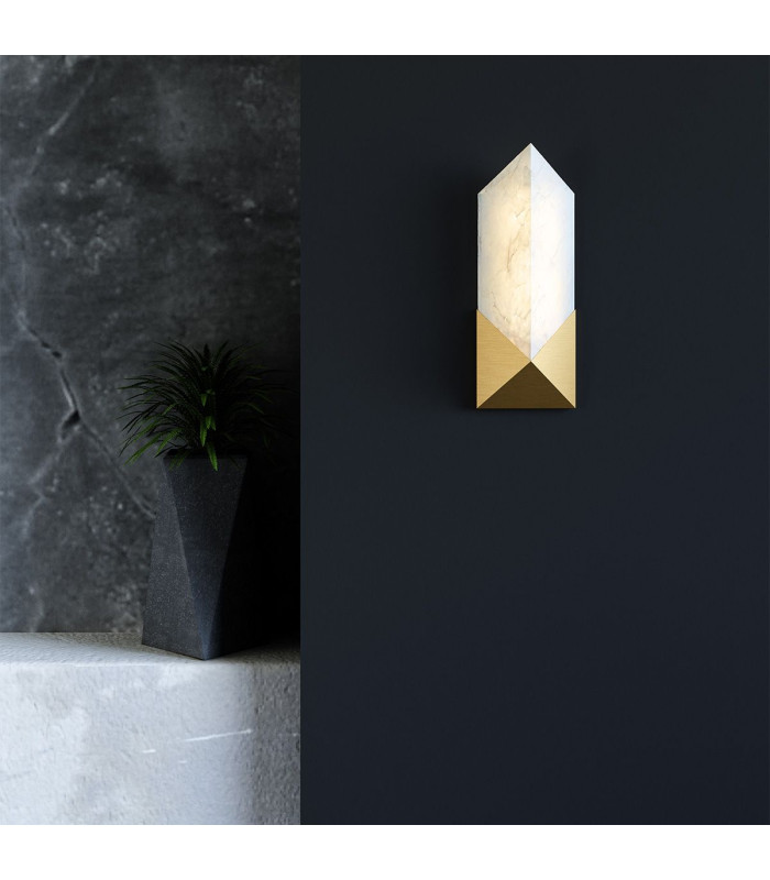Caesar Small Integrated LED Wall Lamp Vintage Brass-2