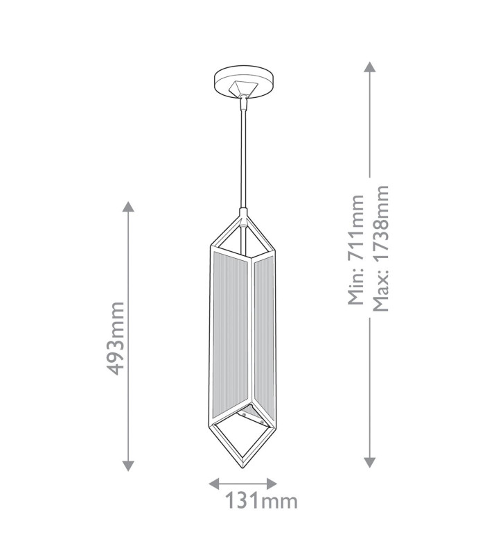 Cairo Slim Pendant Ceiling Light Urban Bronze-3