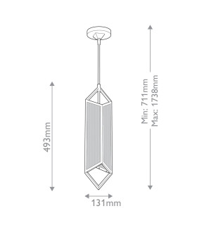 Cairo Slim Pendant Ceiling Light Vintage Brass-2