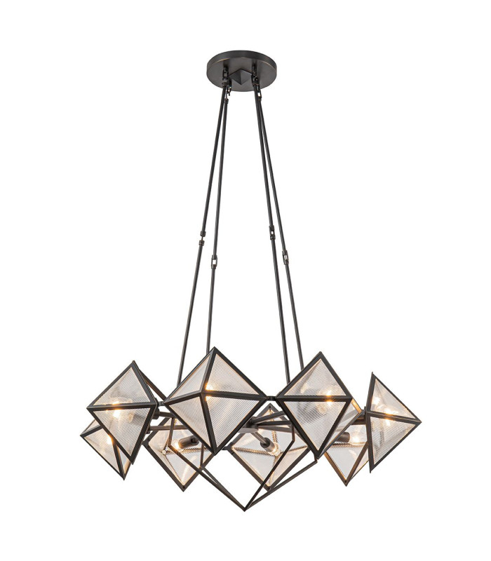 Cairo 8 Light Multi Arm Pendant Ceiling Light Urban Bronze-1