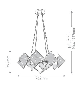 Cairo 8 Light Multi Arm Pendant Ceiling Light Urban Bronze-2
