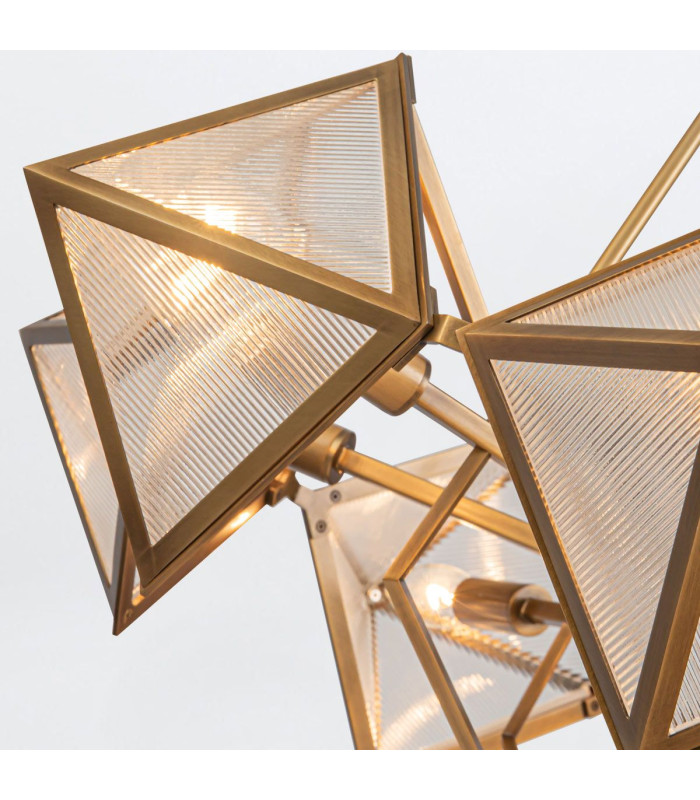 Cairo 8 Light Multi Arm Pendant Ceiling Light Vintage Brass-3