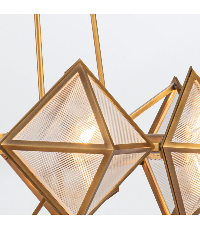 Cairo 8 Light Multi Arm Pendant Ceiling Light Vintage Brass-8