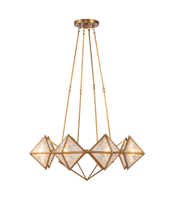Cairo 8 Light Multi Arm Pendant Ceiling Light Vintage Brass-9