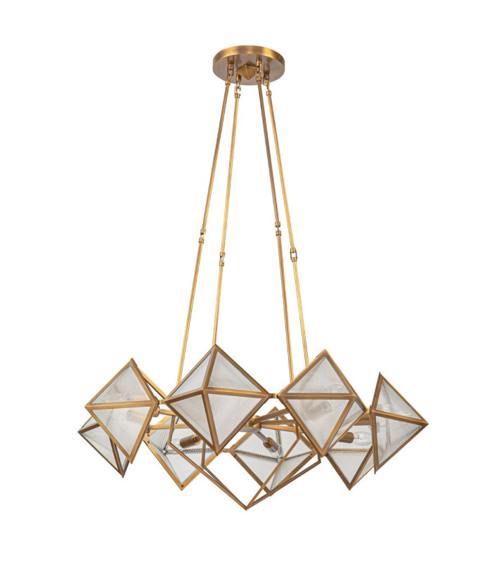 Cairo 8 Light Multi Arm Pendant Ceiling Light Vintage Brass-10