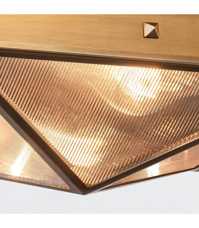Cairo Decorative Flush Ceiling Light Vintage Brass-7