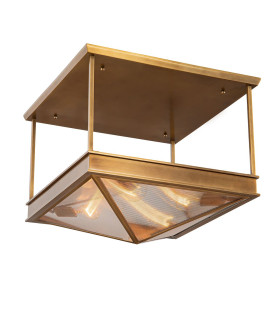 Cairo 4 Light Decorative Flush Ceiling Light Vintage Brass-1