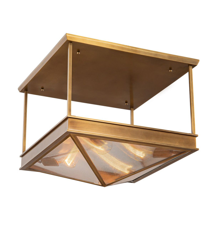 Cairo 4 Light Decorative Flush Ceiling Light Vintage Brass-1