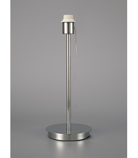 Round Flat Base Large Table Lamp without Shade, Switched Lampholder, 1 Light E27 Polished Chrome - 2