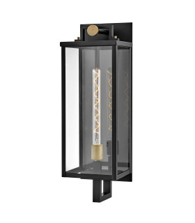 Catalina Large Outdoor Wall Lantern Black with Burnished Bronze accents IP44-1