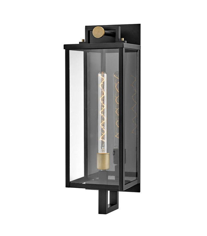 Catalina Large Outdoor Wall Lantern Black with Burnished Bronze accents IP44-1