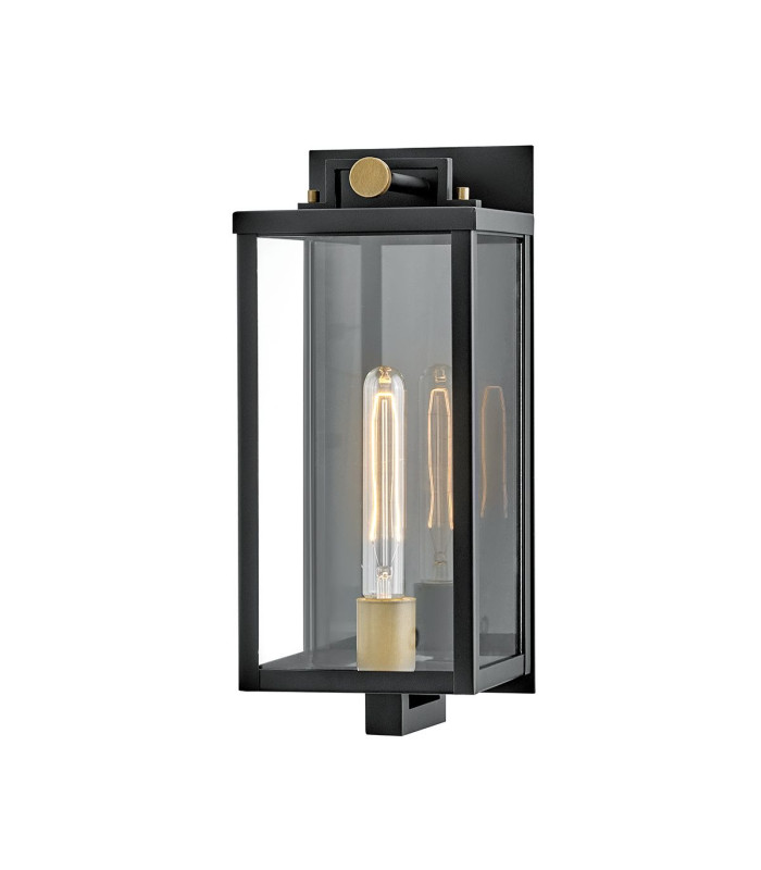 Catalina Medium Outdoor Wall Lantern Black with Burnished Bronze accents IP44-1