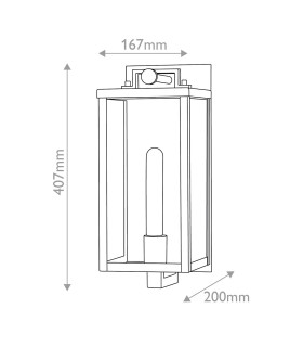 Catalina Medium Outdoor Wall Lantern Black with Burnished Bronze accents IP44-2