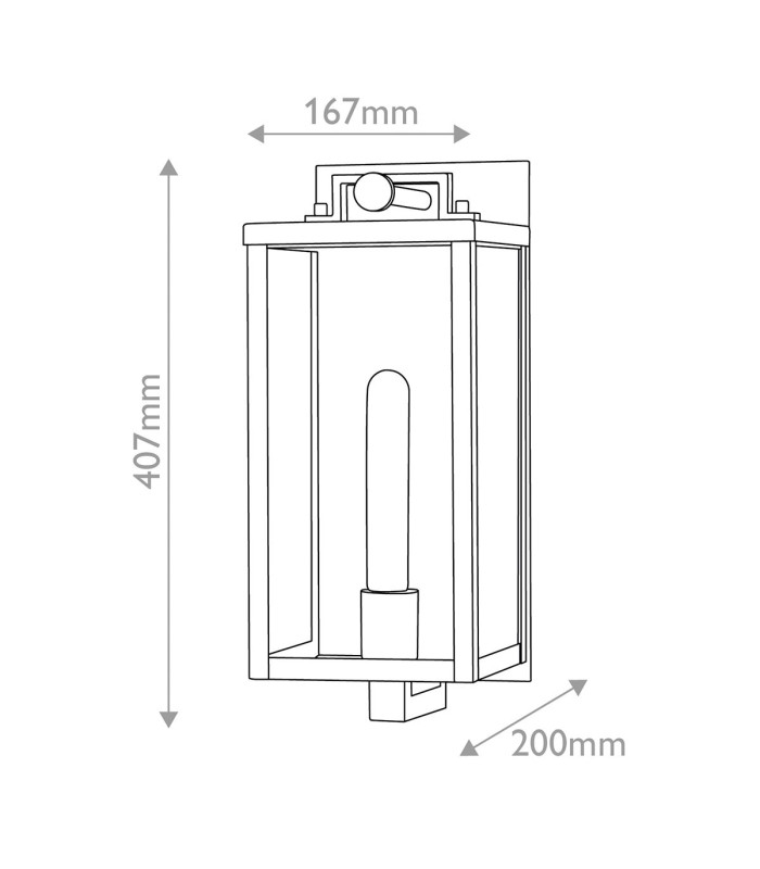 Catalina Medium Outdoor Wall Lantern Black with Burnished Bronze accents IP44-2