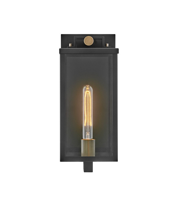 Catalina Medium Outdoor Wall Lantern Black with Burnished Bronze accents IP44-3