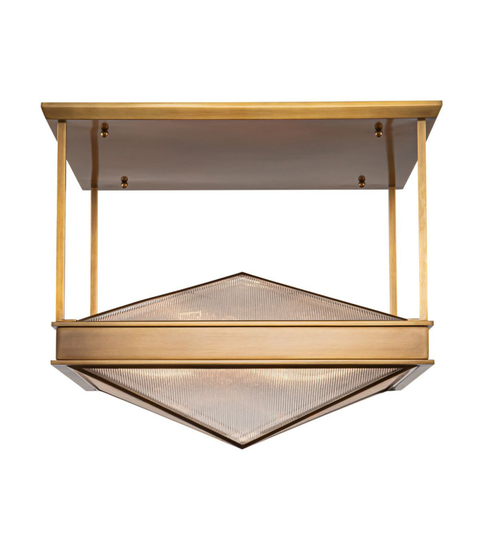 Cairo 4 Light Decorative Flush Ceiling Light Vintage Brass-7
