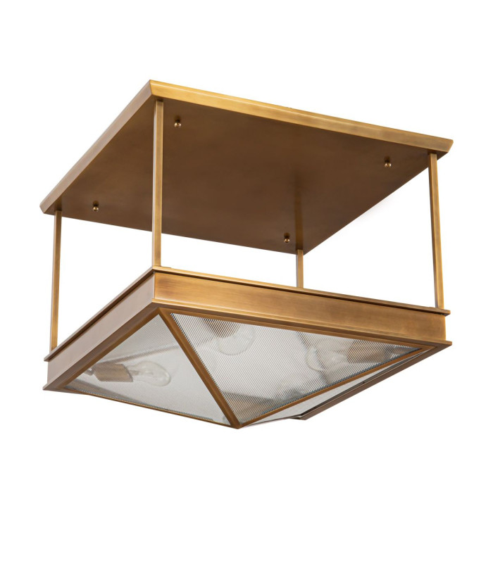 Cairo 4 Light Decorative Flush Ceiling Light Vintage Brass-8