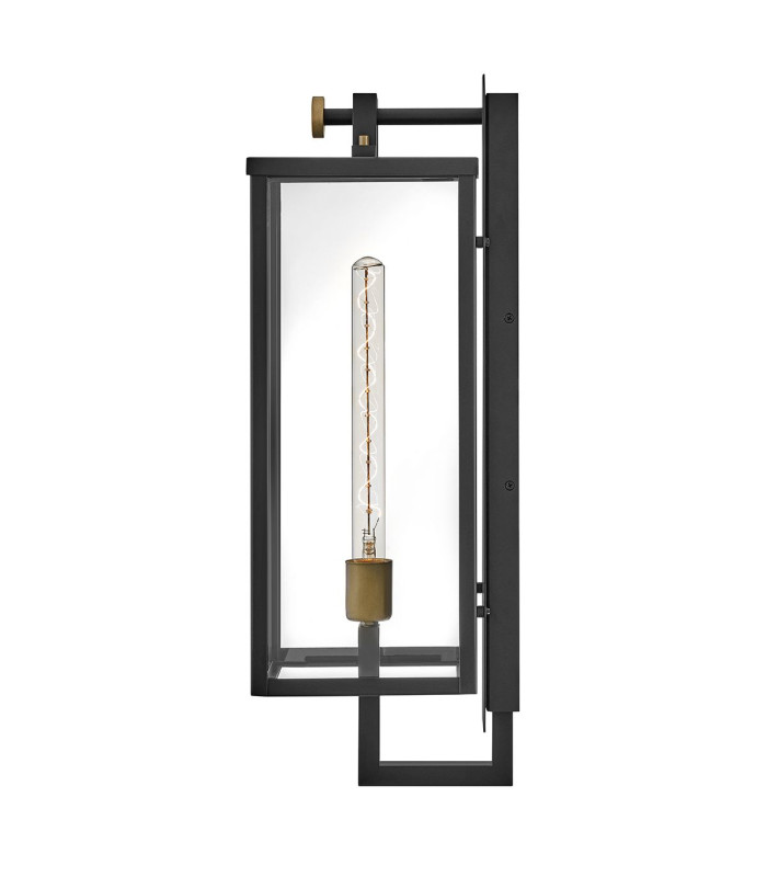 Catalina Large Outdoor Wall Lantern Black with Burnished Bronze accents IP44-7