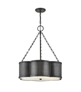 Chance Cylindrical Pendant Ceiling Light Blackened Brass-1