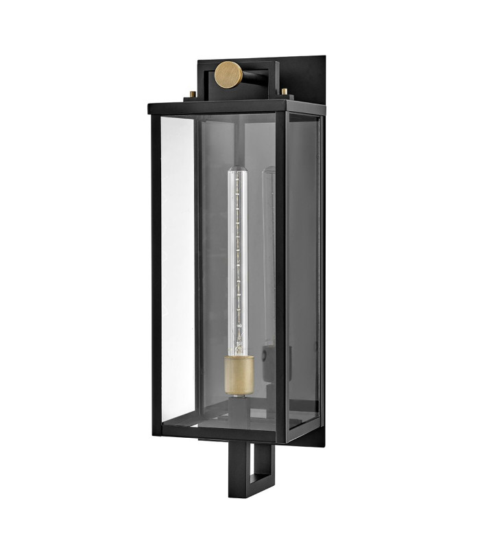 Catalina Large Outdoor Wall Lantern Black with Burnished Bronze accents IP44-8