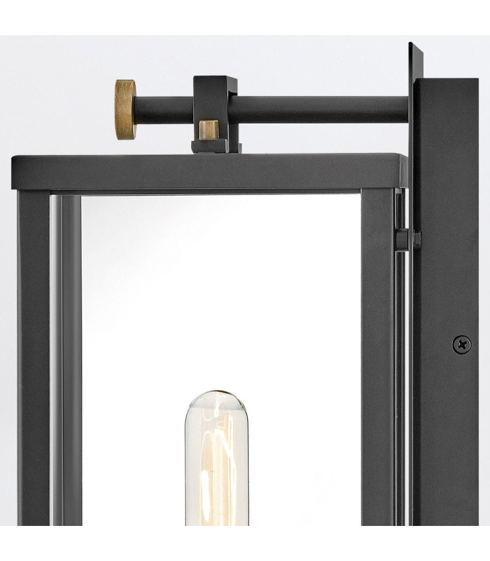 Catalina Medium Outdoor Wall Lantern Black with Burnished Bronze accents IP44-7