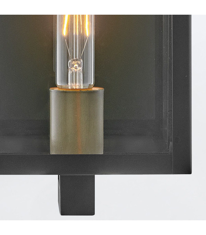 Catalina Medium Outdoor Wall Lantern Black with Burnished Bronze accents IP44-8