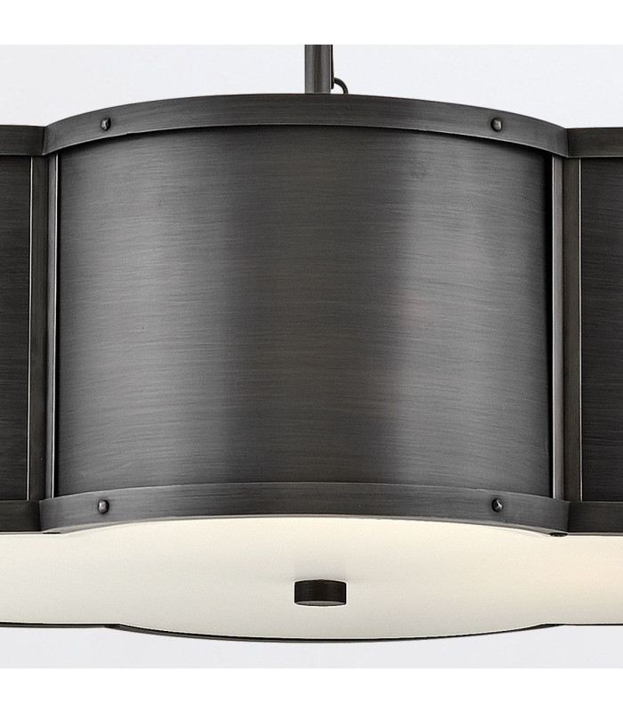 Chance Cylindrical Pendant Ceiling Light Blackened Brass-6