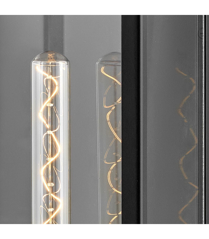 Catalina Large Outdoor Wall Lantern Black with Burnished Bronze accents IP44-12