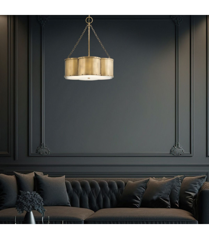 Chance Cylindrical Pendant Ceiling Light Heritage Brass-4
