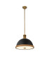 Doral Dome Pendant Ceiling Light Matte Black Vintage Brass-1