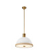 Doral Dome Pendant Ceiling Light Matte White Vintage Brass-1