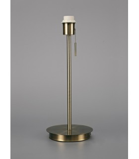 Round Flat Base Large Table Lamp without Shade, Switched Lampholder, 1 Light E27 Antique Brass - 2