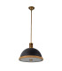 Doral Dome Pendant Ceiling Light Matte Black Vintage Brass-5