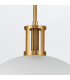 Doral Dome Pendant Ceiling Light Matte White Vintage Brass-4