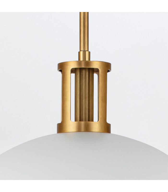 Doral Dome Pendant Ceiling Light Matte White Vintage Brass-4