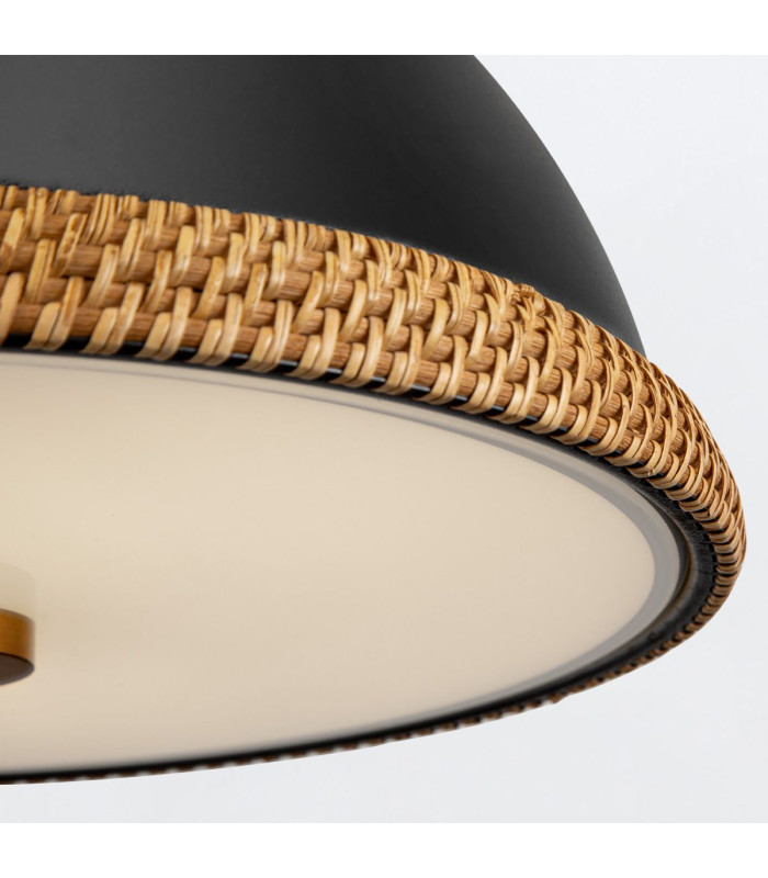 Doral Dome Pendant Ceiling Light Matte Black Vintage Brass-6