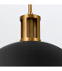 Doral Dome Pendant Ceiling Light Matte Black Vintage Brass-7