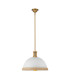 Doral Dome Pendant Ceiling Light Matte White Vintage Brass-7