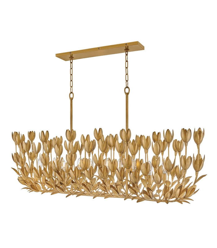 Flora 10 Light Bar Pendant Ceiling Light Burnished Gold-1