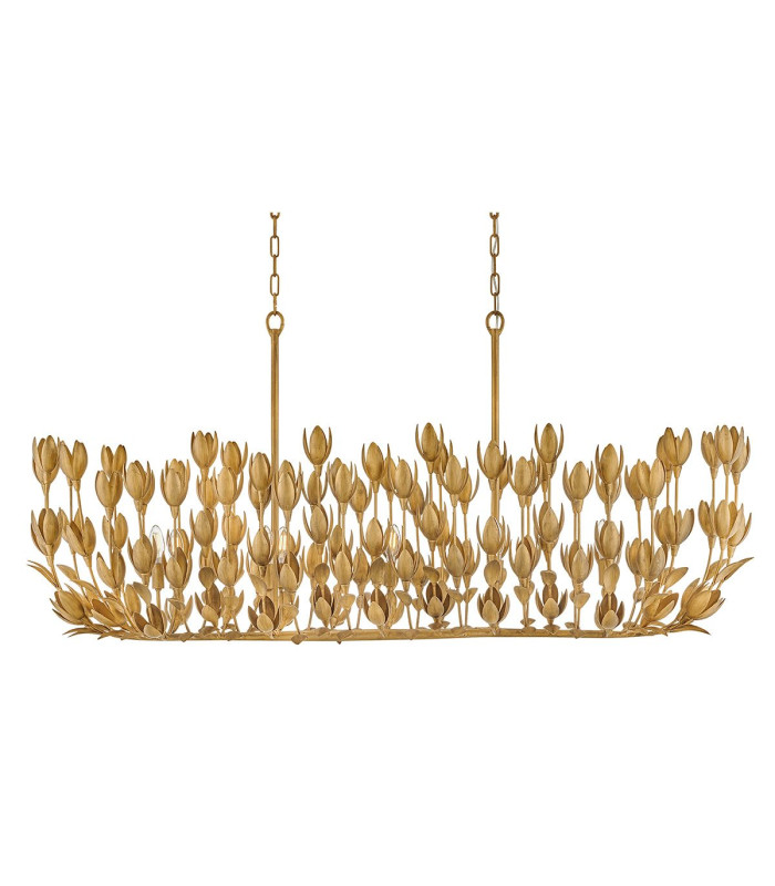 Flora 10 Light Bar Pendant Ceiling Light Burnished Gold-3