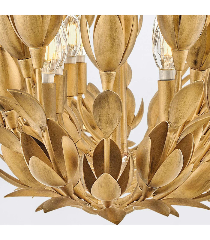 Flora 10 Light Bar Pendant Ceiling Light Burnished Gold-8