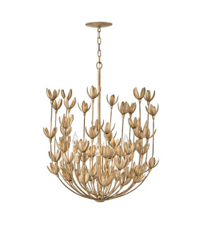Flora 6 Light Pendant Ceiling Light Burnished Gold-1