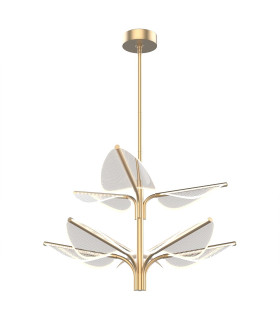 Floriana 8 Leaf Integrated LED Pendant Ceiling Light Natural Brass-1
