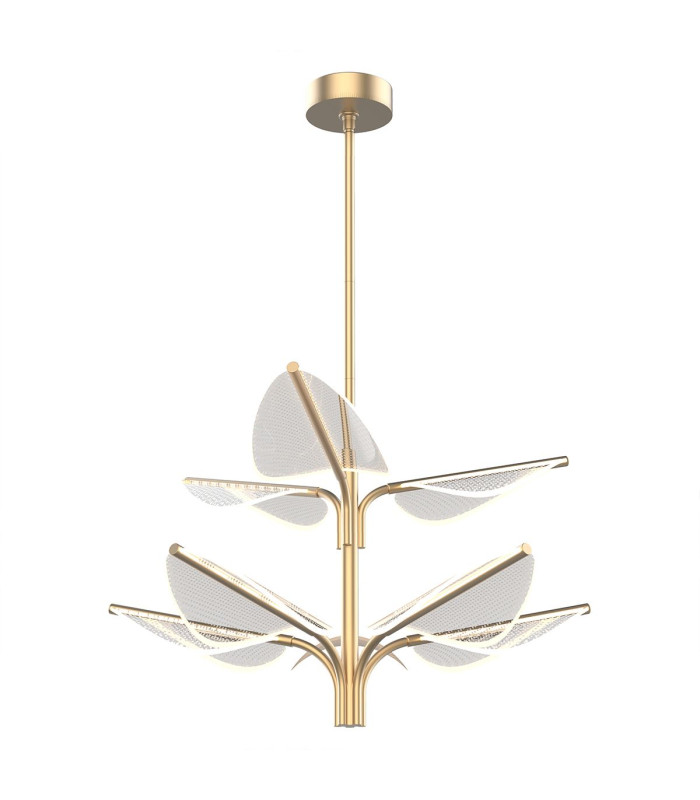 Floriana 8 Leaf Integrated LED Pendant Ceiling Light Natural Brass-1