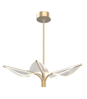 Floriana 5 Leaf Integrated LED Pendant Ceiling Light Natural Brass-1