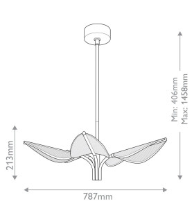 Floriana 5 Leaf Integrated LED Pendant Ceiling Light Natural Brass-2