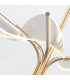 Floriana 5 Leaf Integrated LED Pendant Ceiling Light Natural Brass-6