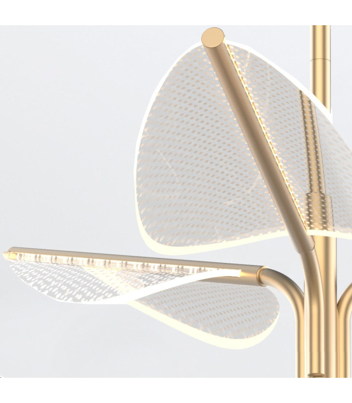 Floriana 8 Leaf Integrated LED Pendant Ceiling Light Natural Brass-8