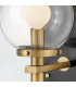 Gilda Globe Wall Lights Black with Heritage Brass accents IP44-6