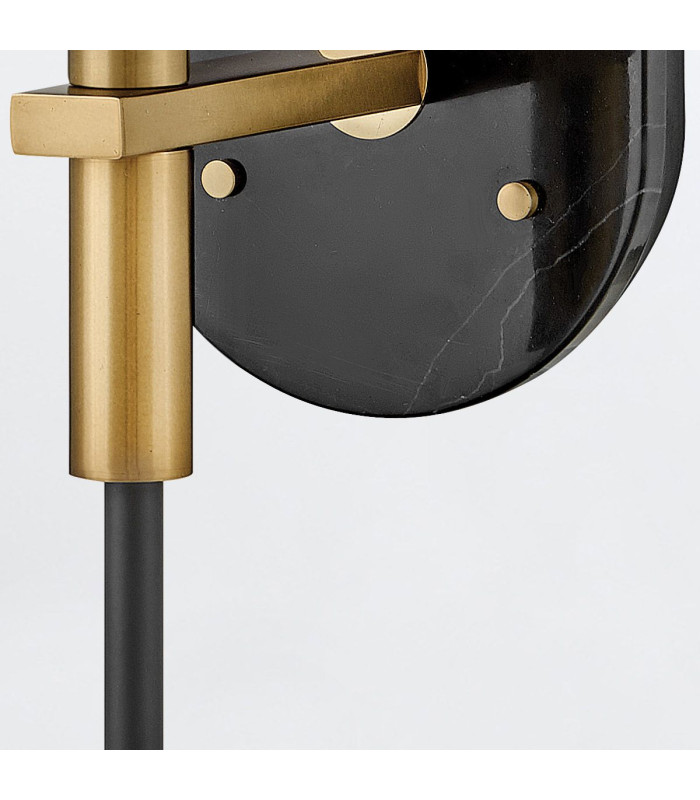 Gilda Globe Wall Lights Black with Heritage Brass accents IP44-7
